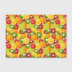 Холст прямоугольный Фон с экзотическими фруктами, цвет: 3D-принт — фото 2