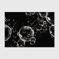Холст прямоугольный Пузыри на черном, цвет: 3D-принт — фото 2