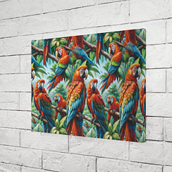 Холст прямоугольный Попугаи Ара - тропики джунгли, цвет: 3D-принт — фото 2