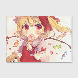 Холст прямоугольный Touhou Project Flandre candy, цвет: 3D-принт — фото 2