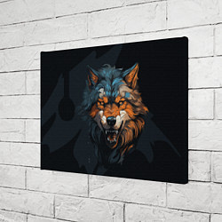 Холст прямоугольный Волчий свирепый оскал, цвет: 3D-принт — фото 2