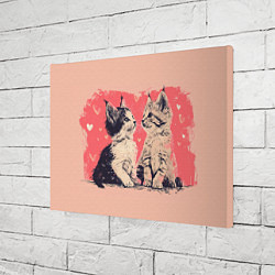 Холст прямоугольный Влюбленные котята 14 февраля, цвет: 3D-принт — фото 2