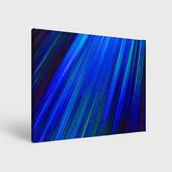 Холст прямоугольный Неоновые синии линии, цвет: 3D-принт