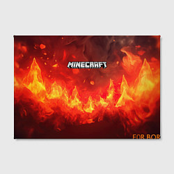 Холст прямоугольный Minecraft logo fire, цвет: 3D-принт — фото 2