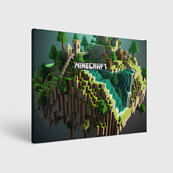 Холст прямоугольный Minecraft logo летняя карта, цвет: 3D-принт