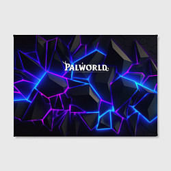 Холст прямоугольный Palworld логотип на ярких неоновых плитах, цвет: 3D-принт — фото 2