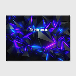 Холст прямоугольный Palworld логотип на ярких неоновых плитах, цвет: 3D-принт — фото 2