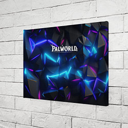 Холст прямоугольный Palworld логотип на ярких неоновых плитах, цвет: 3D-принт — фото 2