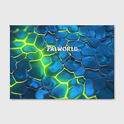 Холст прямоугольный Palworld логотип на ярких зеленых неоновых плитах, цвет: 3D-принт — фото 2