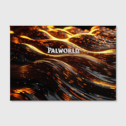 Холст прямоугольный Palworld логотип золотистый и черный фон, цвет: 3D-принт — фото 2