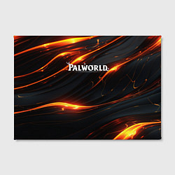 Холст прямоугольный Palworld логотип янтарные волны, цвет: 3D-принт — фото 2