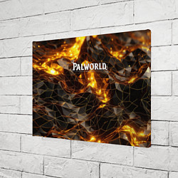 Холст прямоугольный Palworld логотип золотые абстрактные частицы на че, цвет: 3D-принт — фото 2