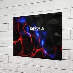 Холст прямоугольный Palworld логотип на черном и фиолетовом абстракте, цвет: 3D-принт — фото 2