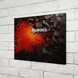 Холст прямоугольный Palworld логотип черные плиты в разломе, цвет: 3D-принт — фото 2