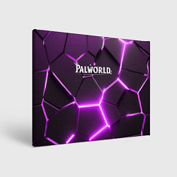 Холст прямоугольный Palworld логотип разлом фиолетовых плит, цвет: 3D-принт