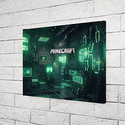Холст прямоугольный Minecraft logo в стиле киберпанк, цвет: 3D-принт — фото 2