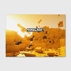 Холст прямоугольный Minecraft logo яркий желтый мир, цвет: 3D-принт — фото 2