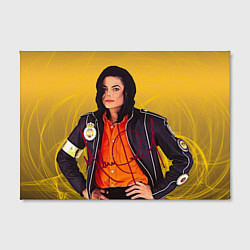 Холст прямоугольный Michael Jackson на золотом фоне с графикой, цвет: 3D-принт — фото 2
