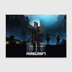 Холст прямоугольный Minecraft cyberpunk style, цвет: 3D-принт — фото 2