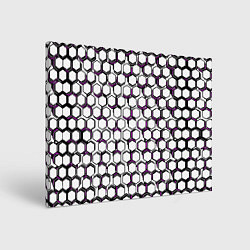 Холст прямоугольный Киберпанк узор из шестиугольников розовый, цвет: 3D-принт