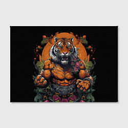 Холст прямоугольный Муай-Тай тигр в стойке боевые искусства, цвет: 3D-принт — фото 2