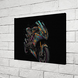 Холст прямоугольный Темный мотоцикл на черном фоне, цвет: 3D-принт — фото 2
