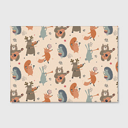 Холст прямоугольный Животные с инструментами, цвет: 3D-принт — фото 2