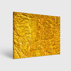 Холст прямоугольный Текстура золотой мятой поверхности, цвет: 3D-принт