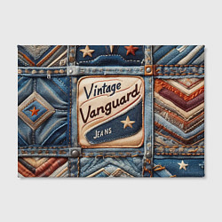 Холст прямоугольный Vintage vanguard jeans - patchwork, цвет: 3D-принт — фото 2