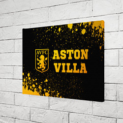 Холст прямоугольный Aston Villa - gold gradient по-горизонтали, цвет: 3D-принт — фото 2