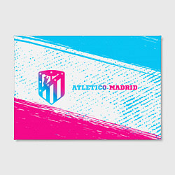 Холст прямоугольный Atletico Madrid neon gradient style по-горизонтали, цвет: 3D-принт — фото 2