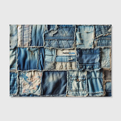 Холст прямоугольный Patchwork denim - vogue, цвет: 3D-принт — фото 2