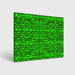 Холст прямоугольный Чёрные полосы на зелёном фоне, цвет: 3D-принт