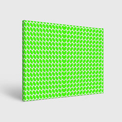 Холст прямоугольный Зелёные лепестки шестиугольники, цвет: 3D-принт