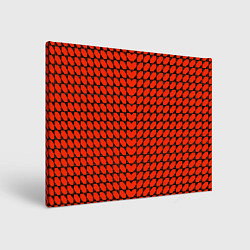 Холст прямоугольный Красные лепестки шестиугольники, цвет: 3D-принт