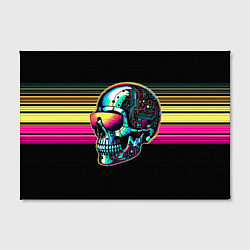 Холст прямоугольный Cyber skull - ai art fantasy, цвет: 3D-принт — фото 2
