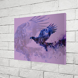 Холст прямоугольный Летящий орел и ночной город двойная экспозиция, цвет: 3D-принт — фото 2