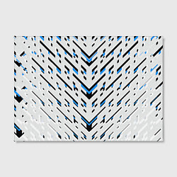 Холст прямоугольный Black and blue stripes on a white background, цвет: 3D-принт — фото 2
