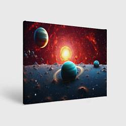 Холст прямоугольный Космос и разные планеты, цвет: 3D-принт