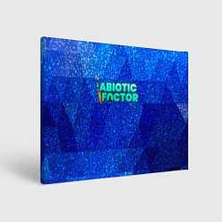 Холст прямоугольный Abiotic Factor logo blue neon, цвет: 3D-принт