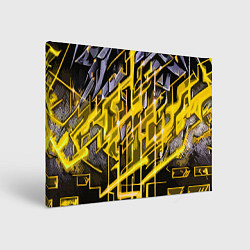 Холст прямоугольный Yellow and white abstraction, цвет: 3D-принт