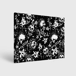 Холст прямоугольный Панк черепа - анархия, цвет: 3D-принт