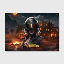 Холст прямоугольный PUBG девушка в шлеме, цвет: 3D-принт — фото 2