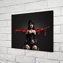 Холст прямоугольный Готическая девушка с порезом на фоне, цвет: 3D-принт — фото 2