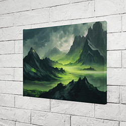 Холст прямоугольный Ядовитая горная местность - токсичная кислотная до, цвет: 3D-принт — фото 2