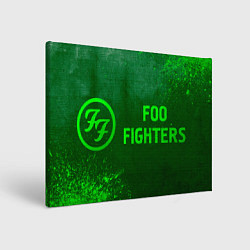 Холст прямоугольный Foo Fighters - green gradient по-горизонтали, цвет: 3D-принт