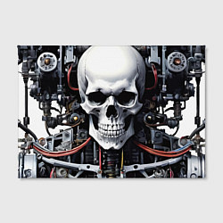 Холст прямоугольный Cyber skull - ai art, цвет: 3D-принт — фото 2