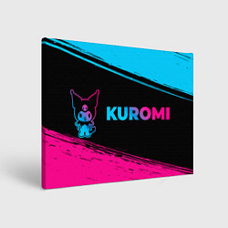 Холст прямоугольный Kuromi - neon gradient по-горизонтали, цвет: 3D-принт