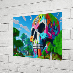 Холст прямоугольный Minecraft skull - ai art fantasy, цвет: 3D-принт — фото 2