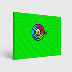 Холст прямоугольный Виниловый ритм 90-х, цвет: 3D-принт